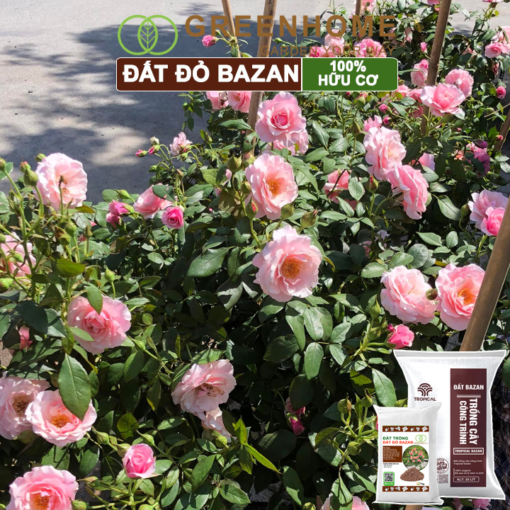Đất đỏ bazan Tropical, bao 20 lít, 13-14kg, trồng hoa hồng, kiểng lá, rau sạch, cây ăn trái |Greenhome