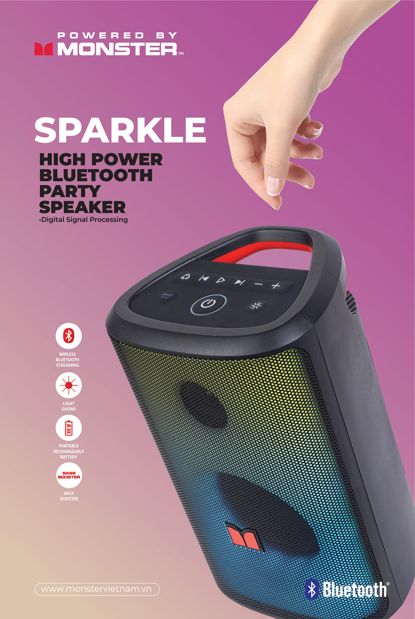 Loa Bluetooth Monster Sparkle (Thời lượng pin 12 giờ) - Hàng chính hãng