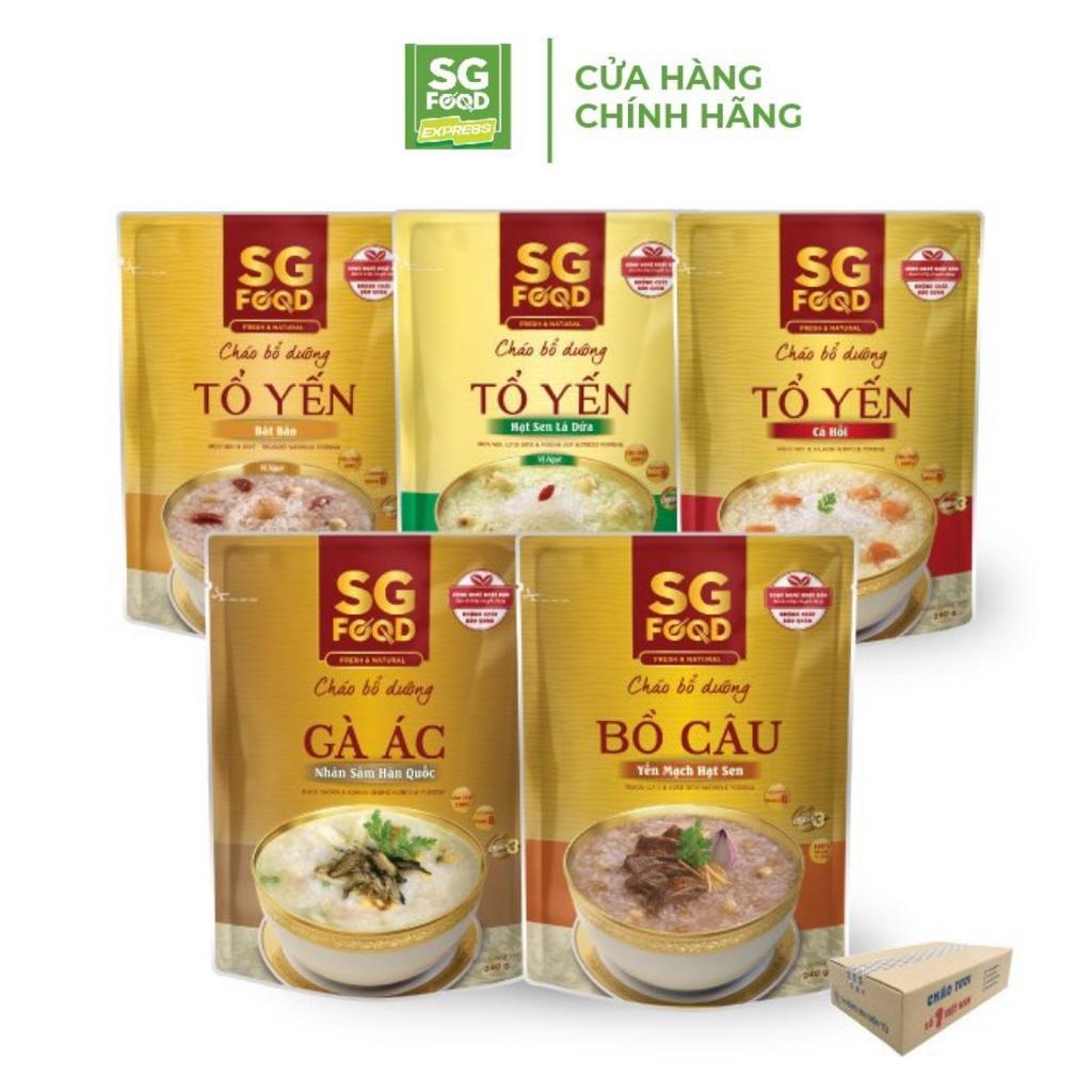 Thùng 30 Gói Cháo Bổ Dưỡng Sài Gòn Food 5 Vị 240G