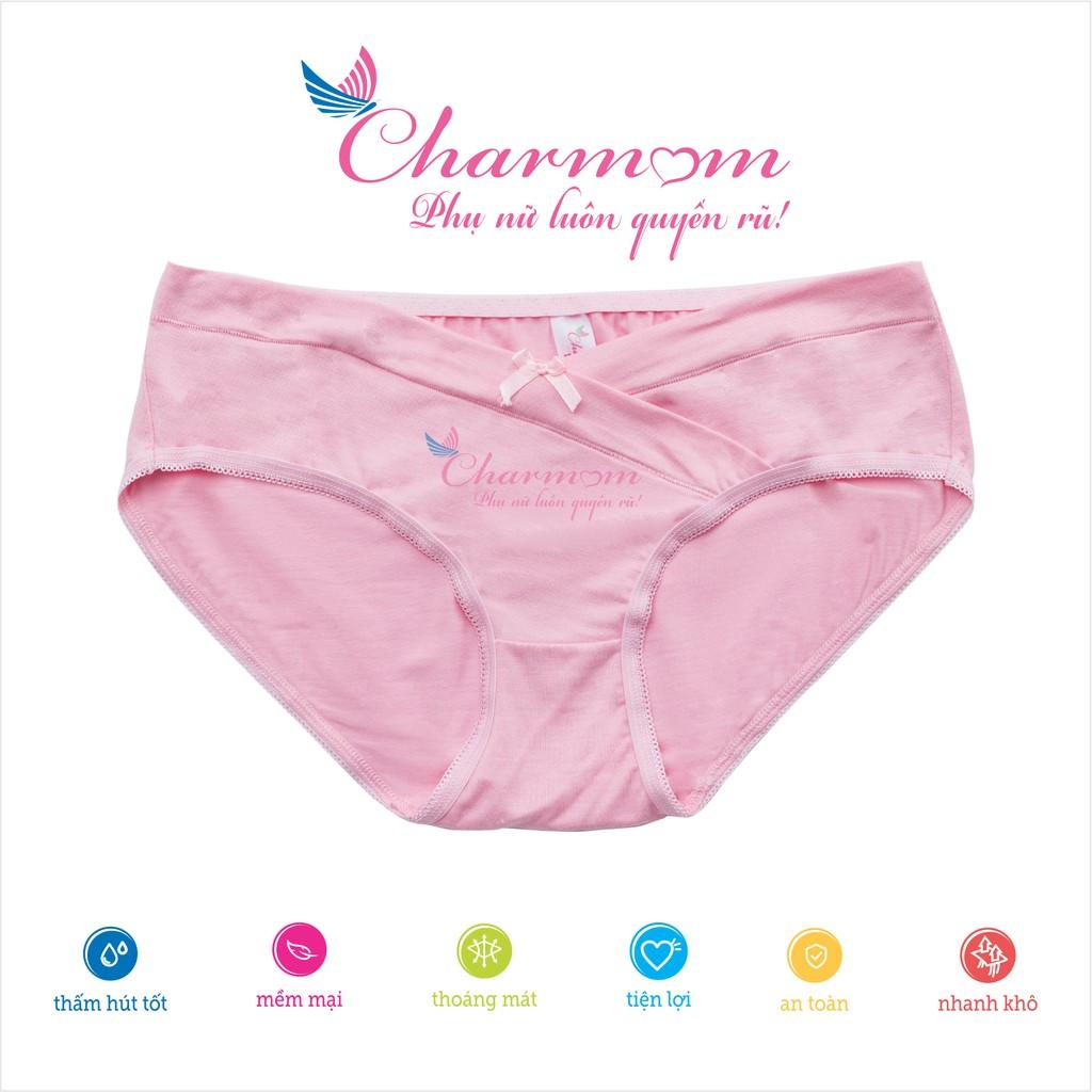 QUẦN LÓT BẦU CHARM MUM COTTON CHÉO - QUẦN LÓT BẦU COTTON LƯNG THẤP