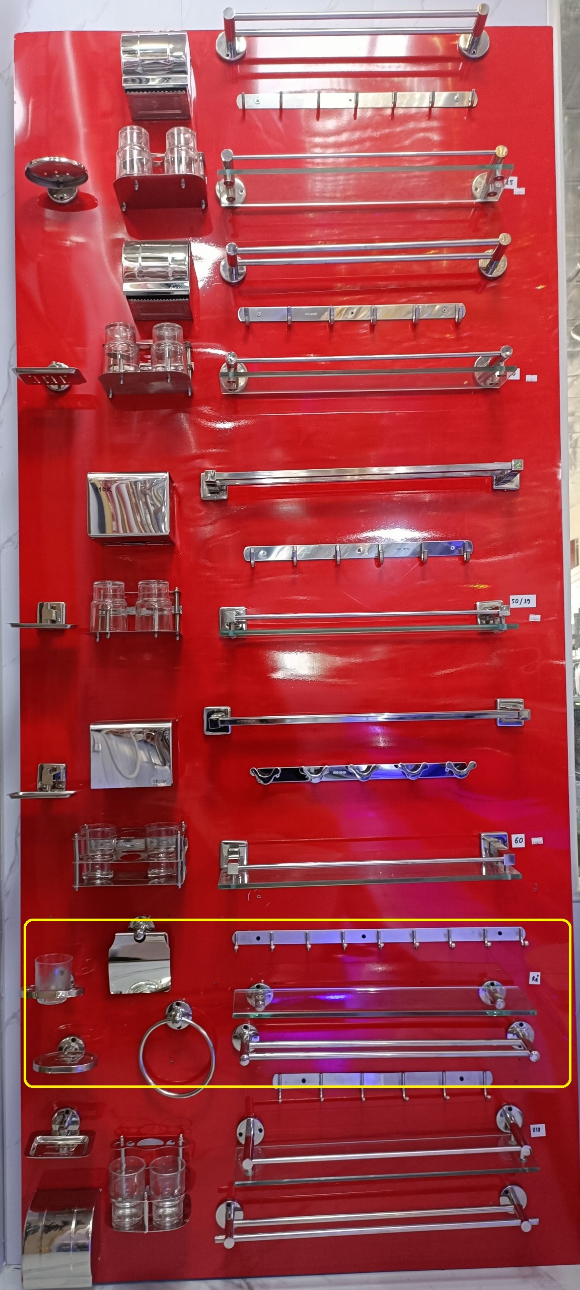 Bộ phụ kiện nhà tắm cao cấp 6 món PK-KHOAN tròn chất liệu inox sáng bóng bền đẹp
