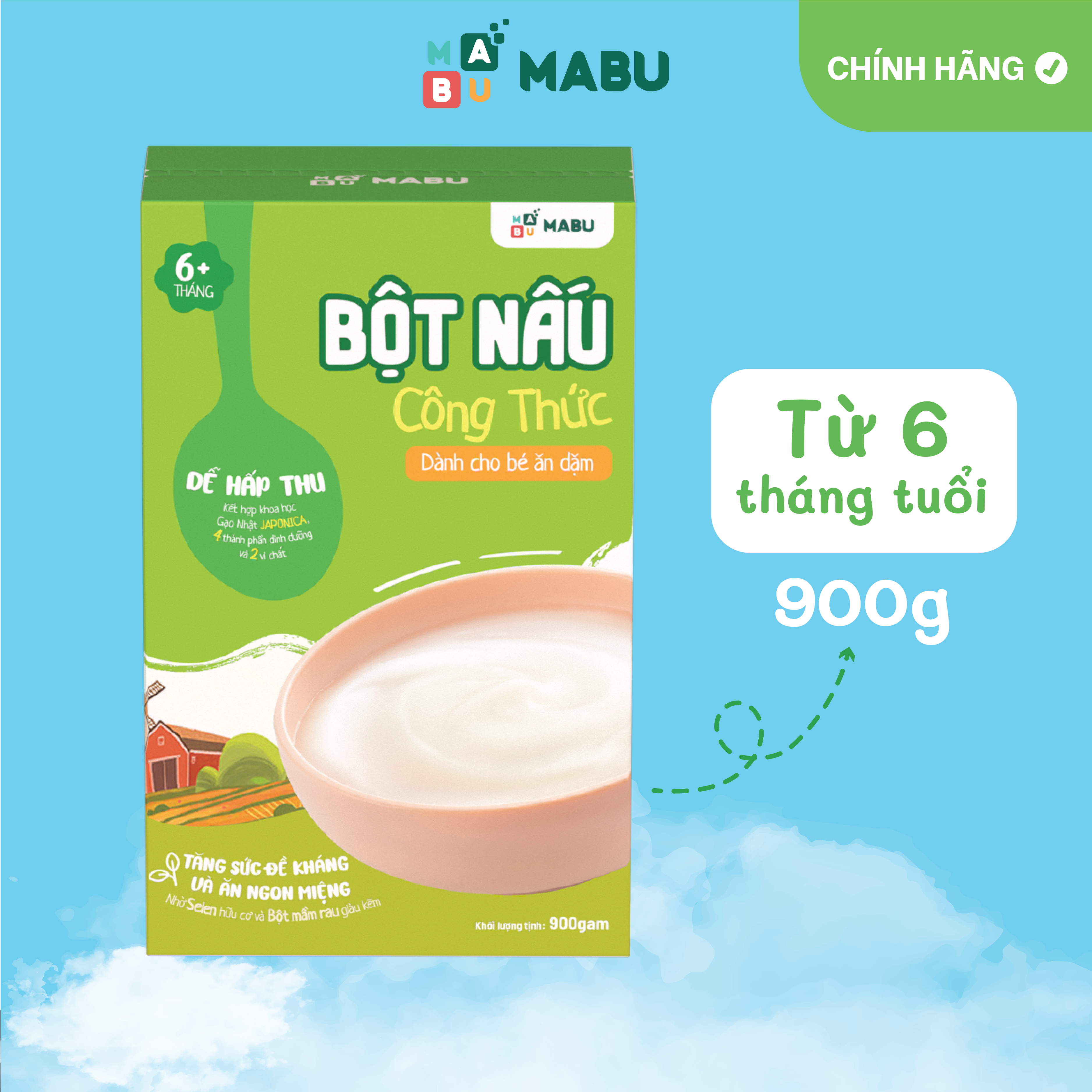 Bột nấu công thức Mabu dành cho trẻ ăn dặm 900g