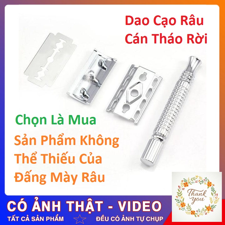 Dao Cạo Râu INOX Truyền Thống Phong Cách Vintage Cầm Chắc Tay Dễ Dàng Sử Dụng