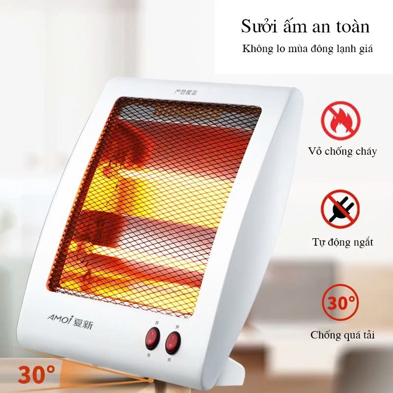 Máy Sưởi Điện Máy Sưởi Ấm Phòng Ngủ Quạt Sưởi Cho Văn Phòng Máy Sưởi Mini Sưởi Điện Hồng Ngoại Nóng Nhanh An Toàn – Hàng Nhập Khẩu