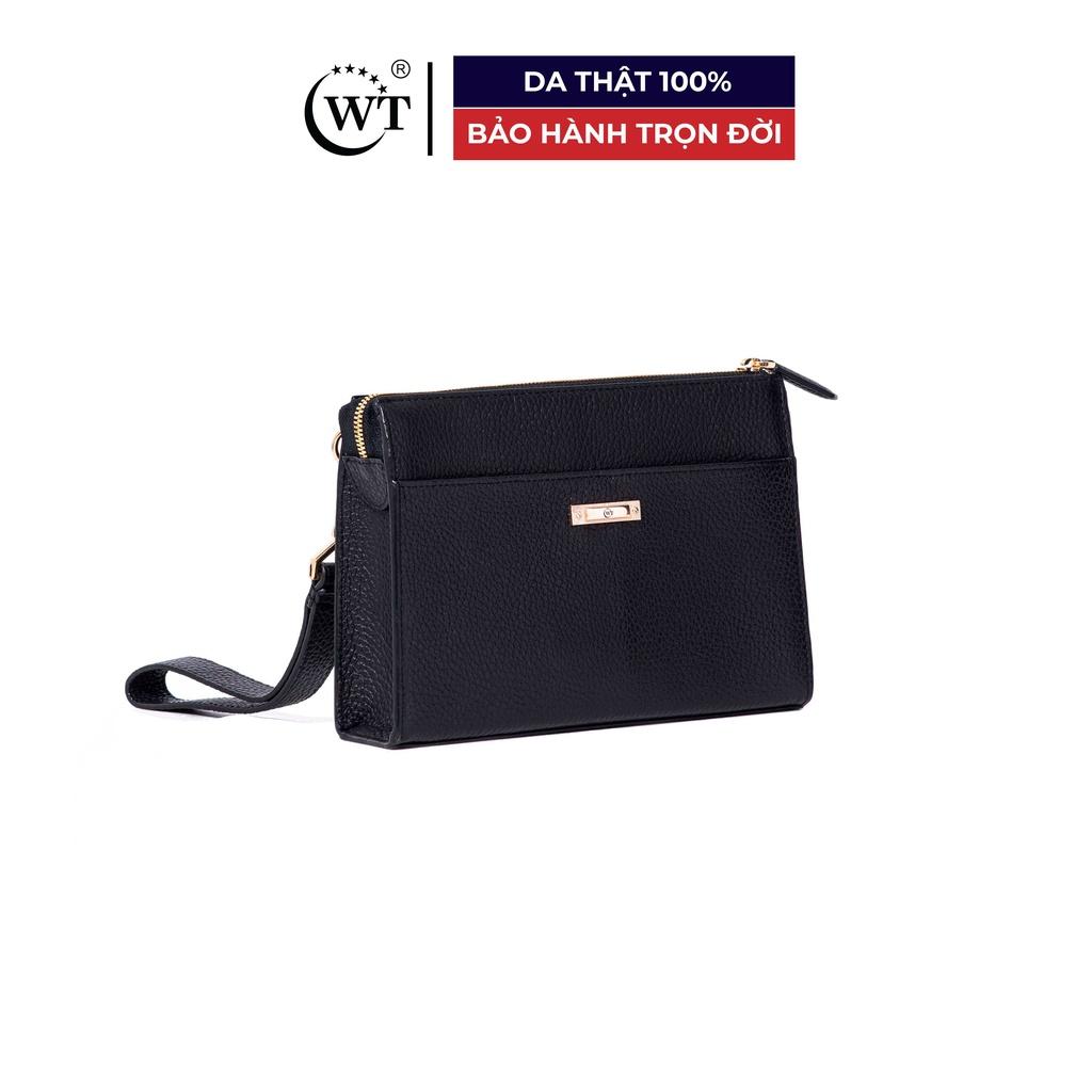 Clutch Cầm Tay Da Bò Nam Cao Cấp Có Quai Cầm Màu Đen, Nâu WT Leather