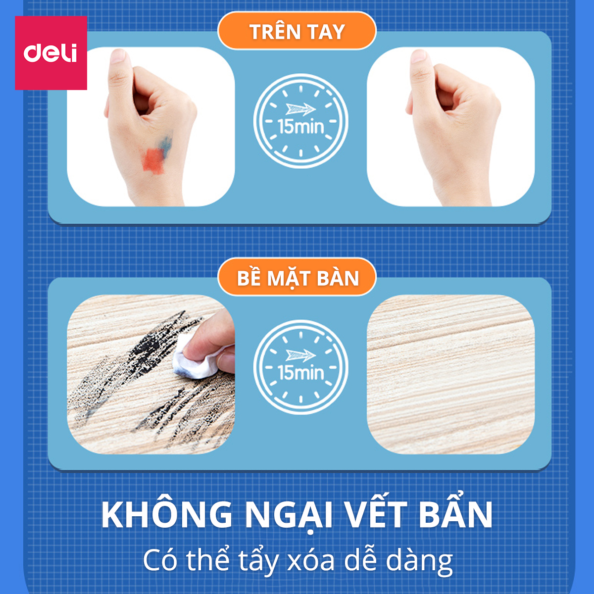 Hộp Bút Màu Tô Vẽ Tranh Cho Bé Đầy Đủ Các Dạng Màu Deli - Kèm Sticker Khay Pha Màu Tẩy Bút Chì Gọt Bút Đi Nét Tranh Tô Màu - Quà Tặng Cho Bé 