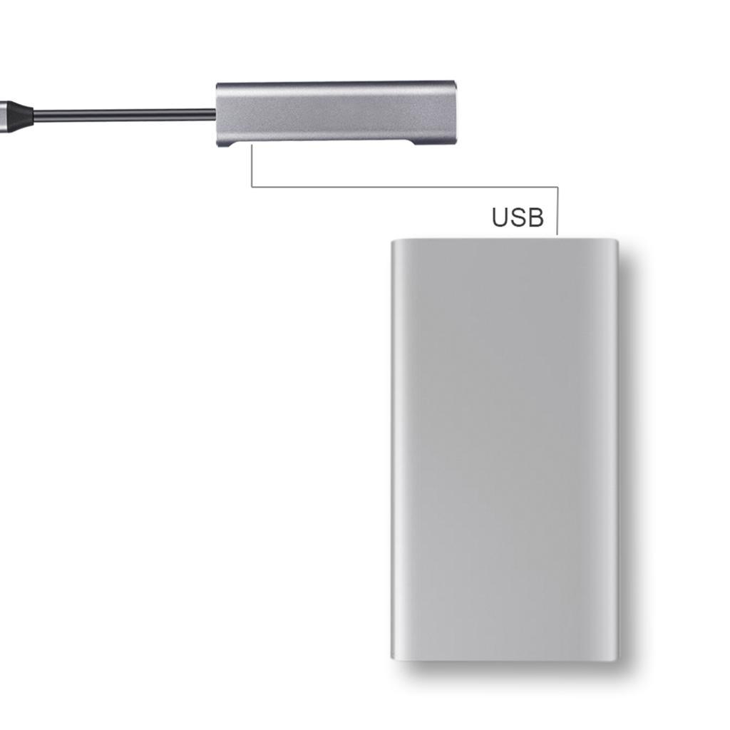Grey USB C Hub USB-C Type C to 4K HDMI USB 3.0 2.0 PD Port for MacBook Pro