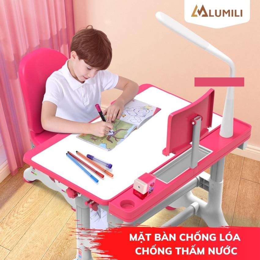 Bộ bàn ghế chống gù chống cận Lumili B02 bàn học thông minh cho học sinh