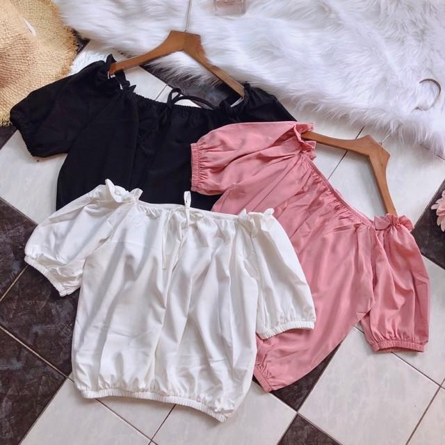 Áo croptop trễ vai