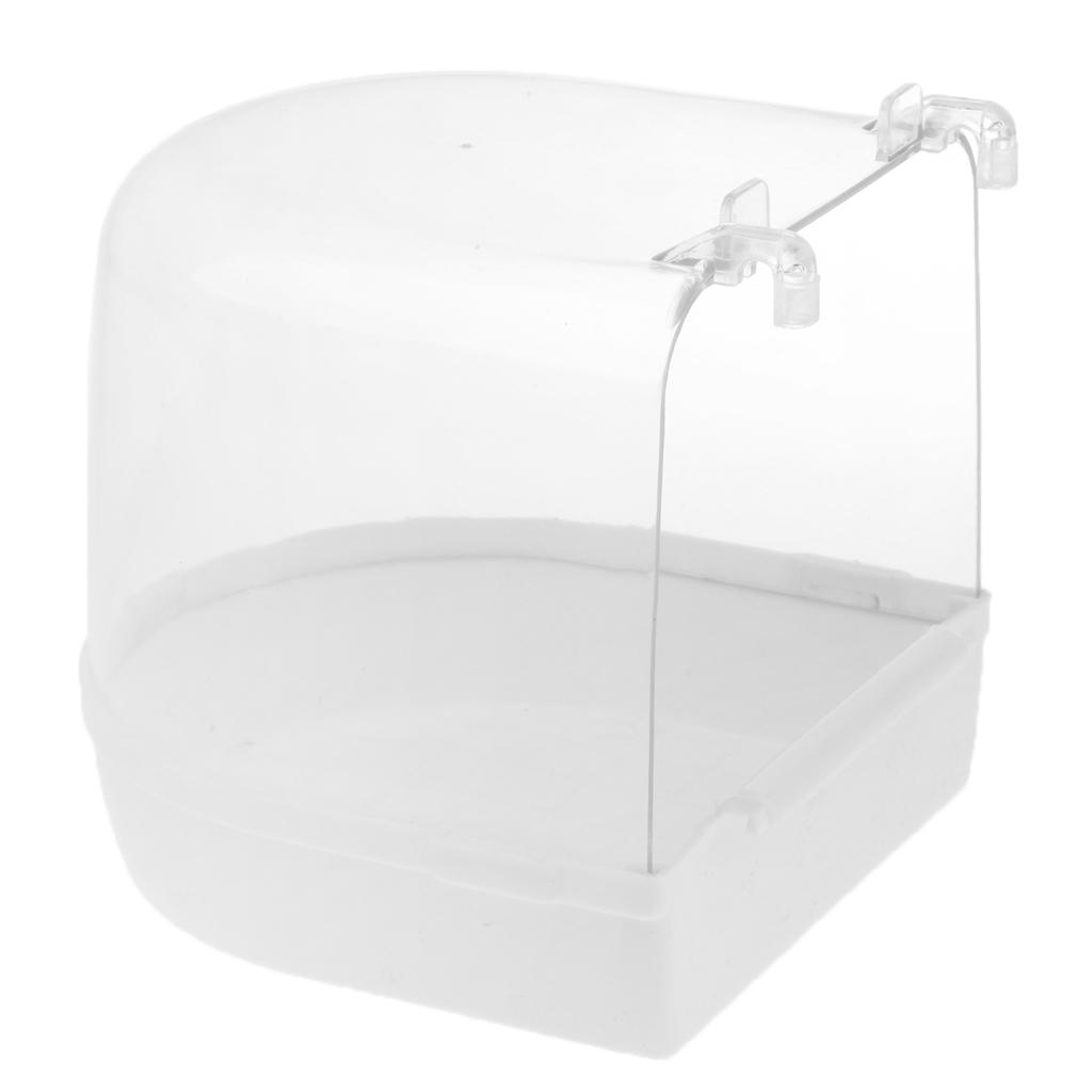 Bird Bathtub Bath Clean Box Toy Accessory for Budgie Canary Finches Cage Clip-on 13 x 13 x 13 cm