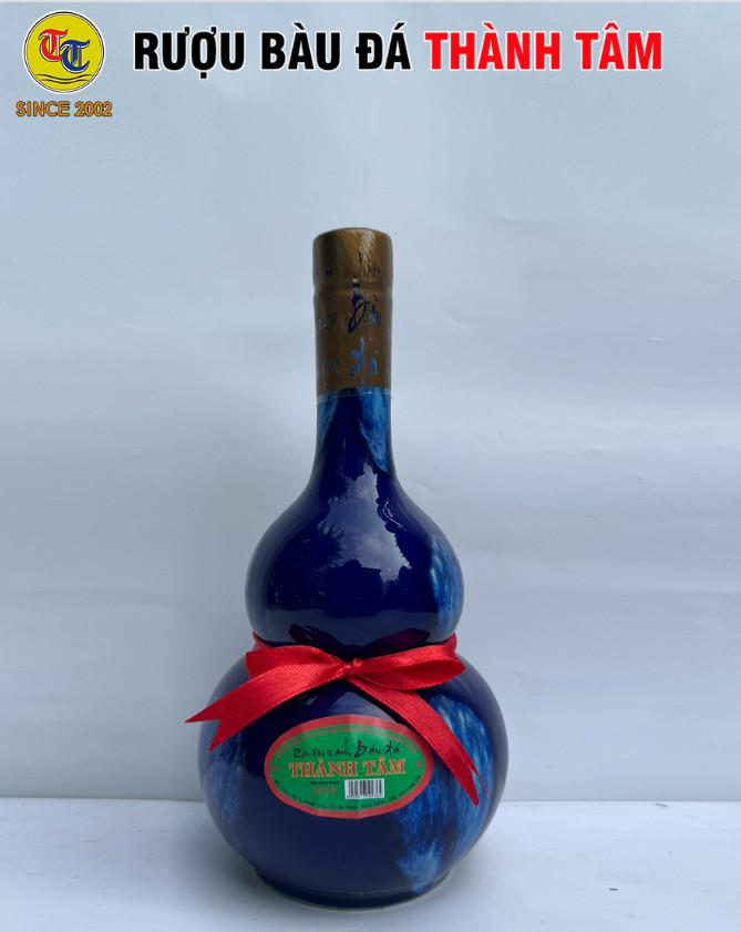 Đặc Sản Bình Định - Rượu Bàu Đá Thành Tâm Hồ Lô Đậu Xanh (Màu xanh bút bi) 350ml - OCOP 3 Sao
