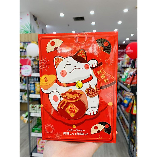 Bánh Cookie Butter Mèo Thần Tài Đỏ - 200g