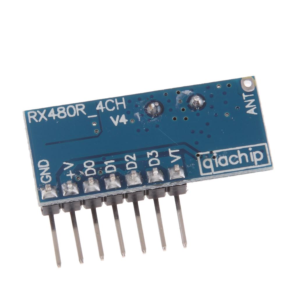 315MHz 4 Channel Output RX480E RF Wireless Receiver Module Learning Decoding
