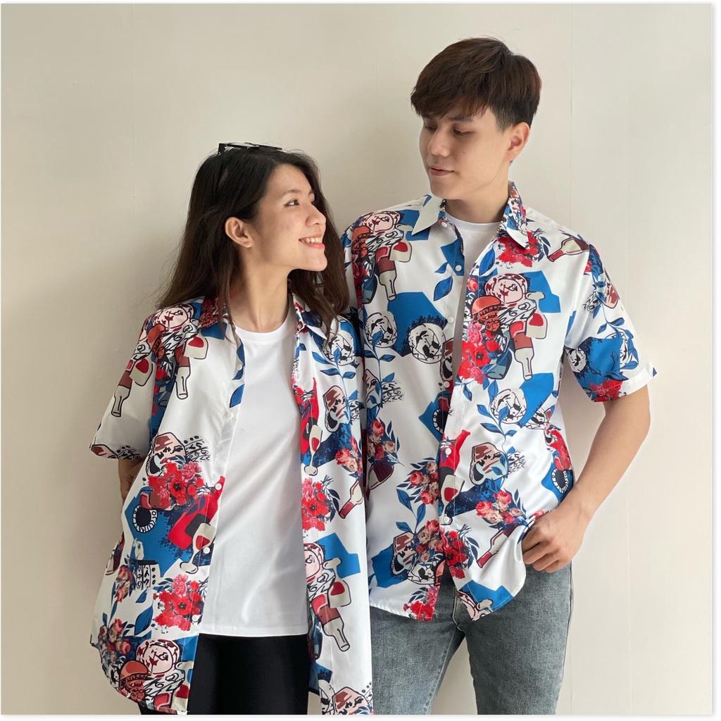 ÁO SƠ MI HOẠ TIẾT HOA MÀU CỰC ĐẸP