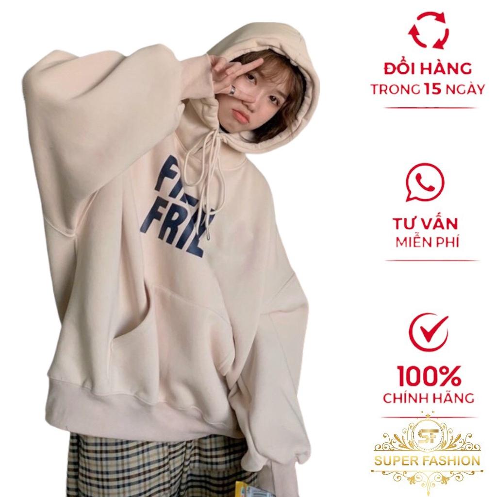 Hình ảnh Áo Hoodies Nữ Frien Chui Đầu Nón Lớn 2 Lớp Chất Nỉ Dày Mịn Form Rộng Mặc Đẹp Thời Trang FASHION