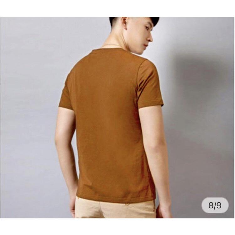 Áo Thun Trơn Màu Nâu Đất Vải Dày Mịn Đẹp Không Xù Lông