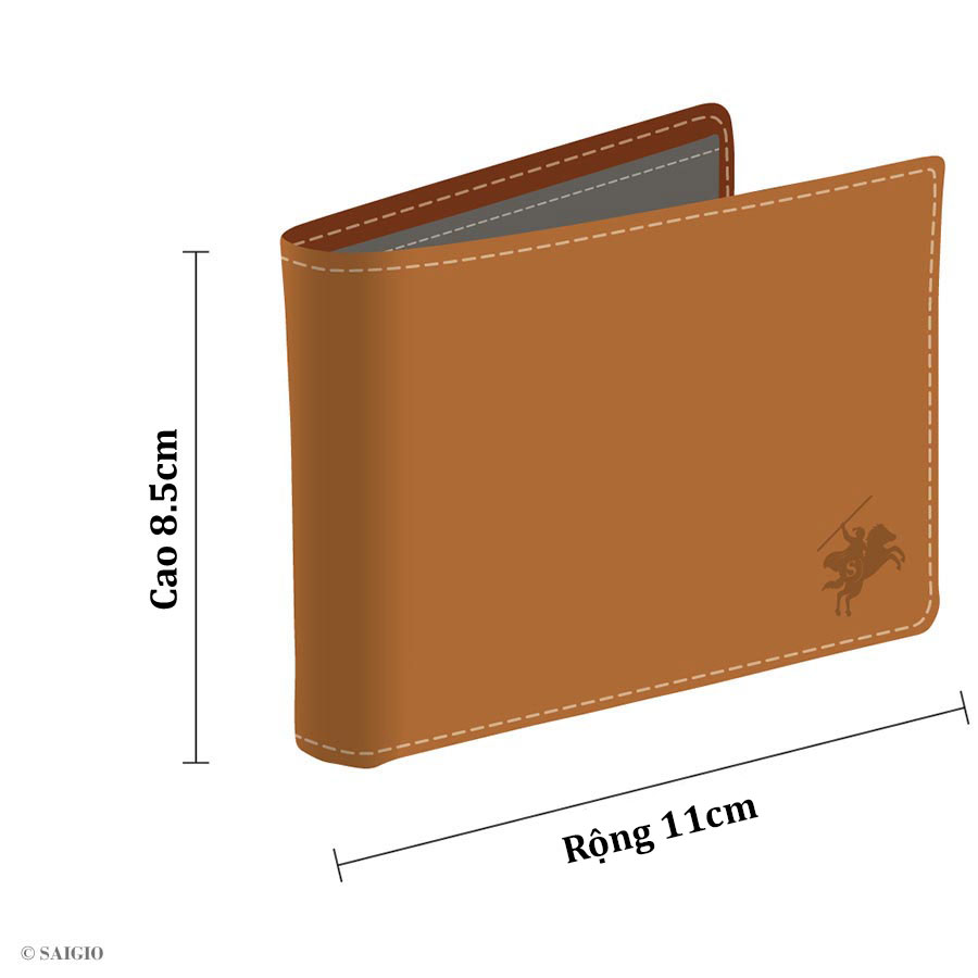 Bóp Nam Nhỏ Gọn Cao Cấp SÁP WAXED, Da Bò Siêu Bền Bỉ, Thiết Kế Đơn Giản, Dáng Ngang - Gập 2, Đựng Tiền và Thẻ ATM Tiện Dụng – Hàng Chính Hãng SAIGIO