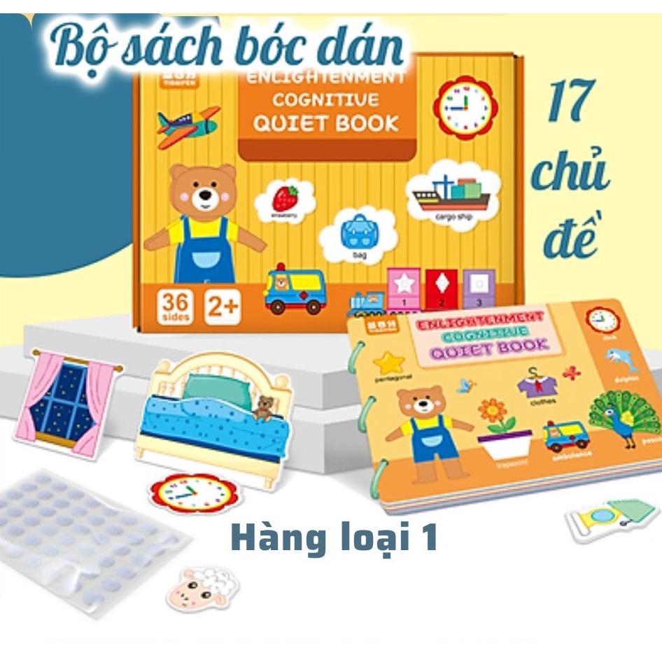 Học liệu bóc dán Montessori 17 chủ đề cho bé, đồ chơi bảng bận rộn busy tiếng Anh