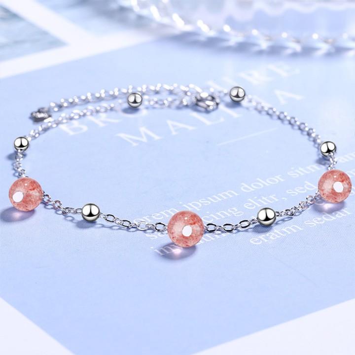 Lắc chân trái châu hồng xinh xắn BHLC32
