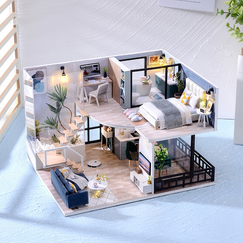 Mô hình nhà gỗ búp bê Dollhouse DIY - L032 The Satisfied Time