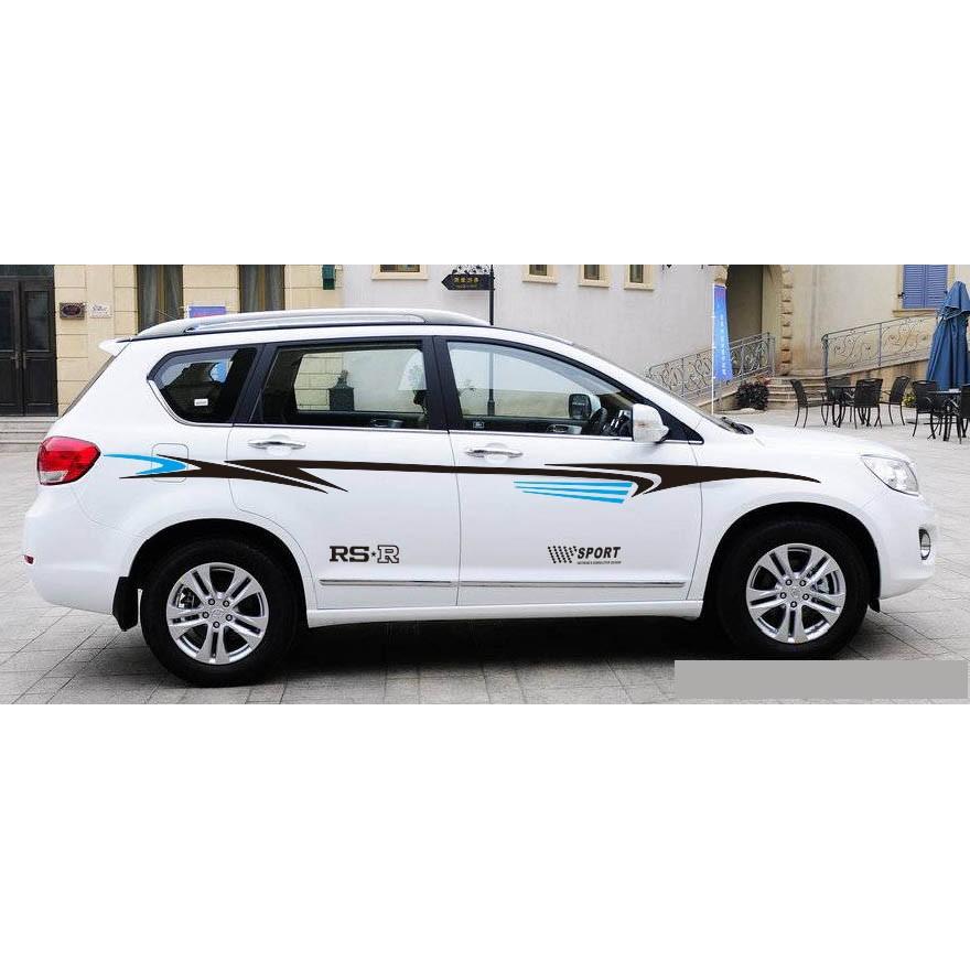 Bộ Tem Decal RS-R SPORT Dán Sườn Xe ô Tô Ms-06