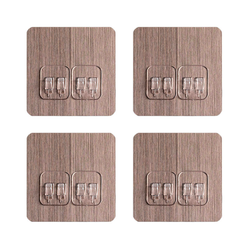 Combo 4 Miếng Dán Treo Kệ, Rổ, Miếng Treo Dành Cho Hộp Giấy Ecoco - 4 Móc Treo Kệ Đôi 8X8