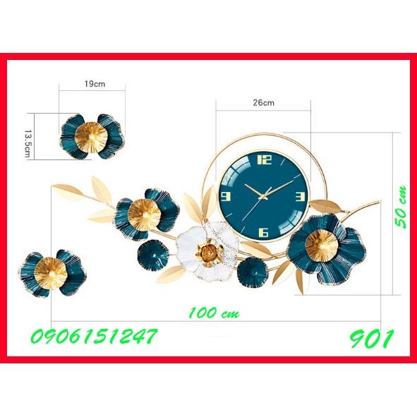 Đồng hồ treo tường trang trí decor 901 kích thước 100 x 50 cm