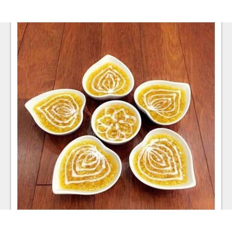 Bộ 5 đĩa sứ trắng trái tim gốm Bát Tràng