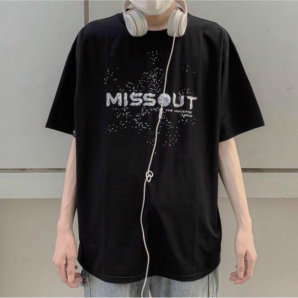 Áo Thun Áo Phông Tay Lỡ From rộng Unisex, from rộng chất mát min in MISSUOT màu trắng đen