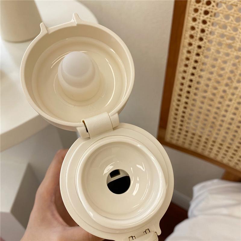 Mới Kawaii Đơn Giản Chịu Nhiệt Chai Dễ Thương Cho Trẻ Em Bình Giữ Nhiệt Chân Không Thép Không Gỉ Giữ Nhiệt Di Động Cách Nhiệt Bình Nước Có Nắp