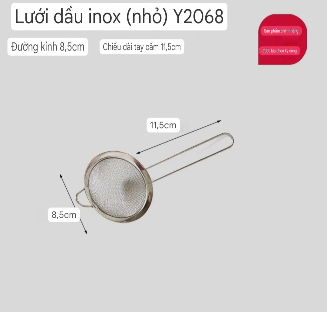 Vợt Rây bột inox lọc trà cafe có tay cầm làm bánh vắt chanh inox - Dụng Cụ Lọc Bột Rây Lọc Sifter Lưới Lọc