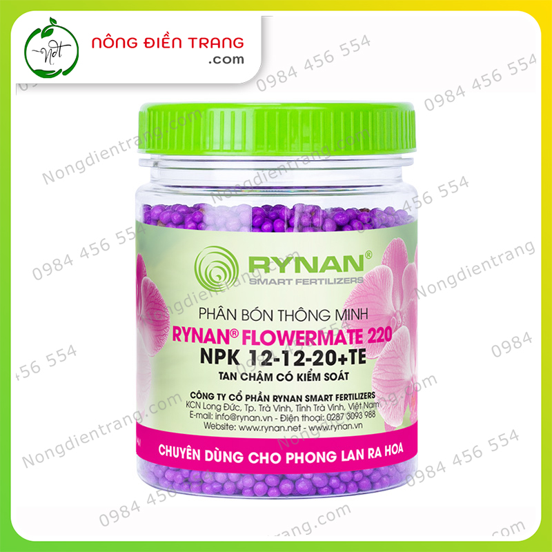 Phân Bón Thông Minh Tan Chậm Rynan 220  - Hộp 150g - Chuyên dùng cho hoa lan ra hoa cây cảnh VTNN Nông Điền Trang