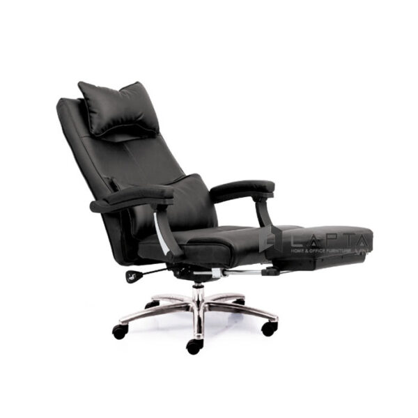 Ghế làm việc có gác chân nệm da màu đen CR4103-P Nội thất Capta