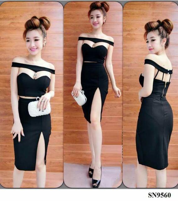 Sét bẹt vai đan dây đính đá sexy