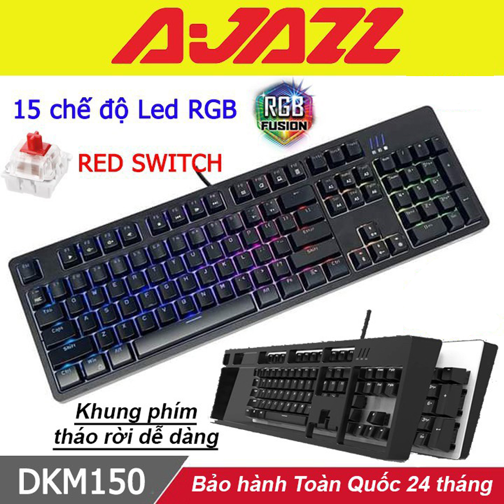 Bàn phím cơ gaming có dây AJAZZ DKM150 Red Switch Led RGB - Hàng chính hãng
