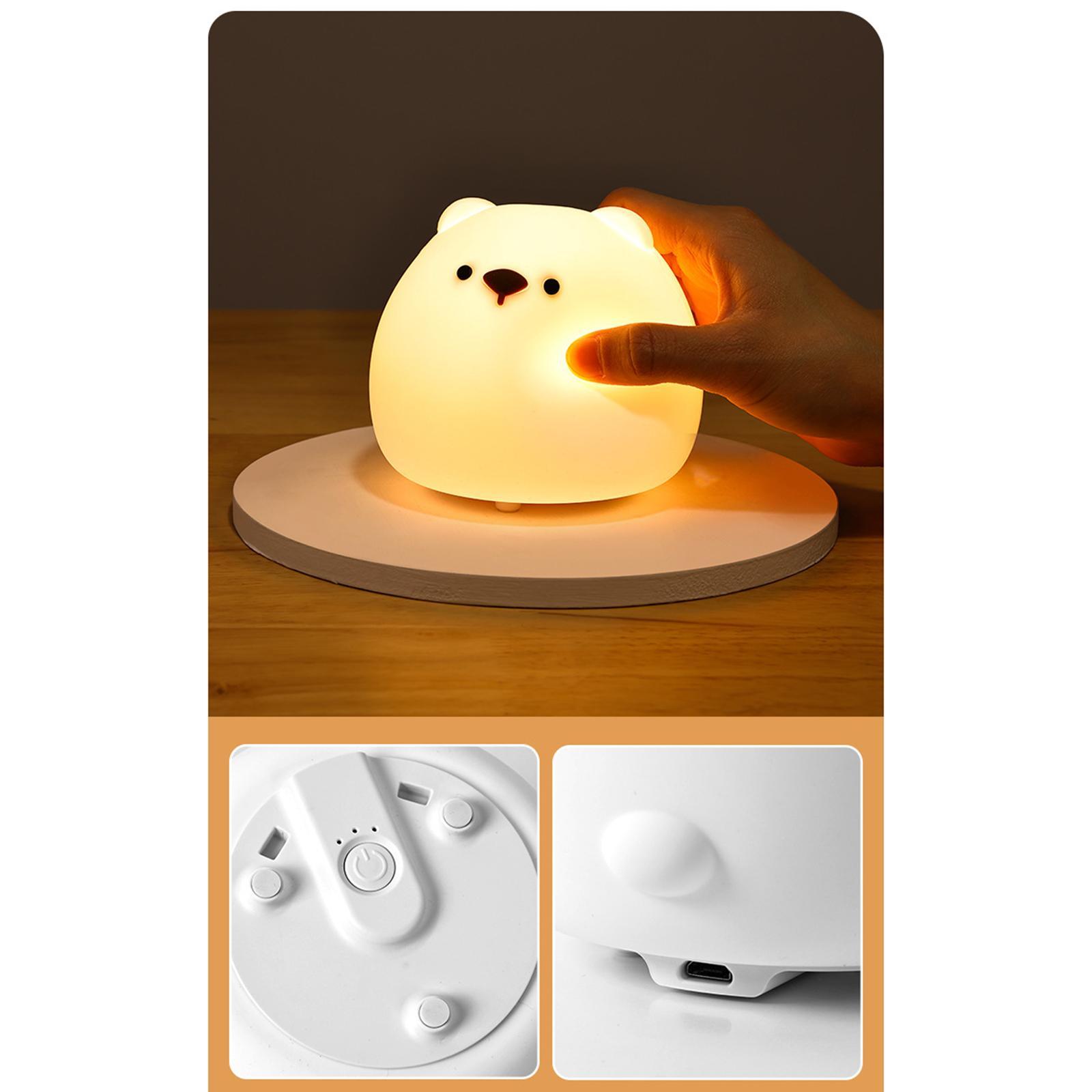Child Animal Night Light 7 Colors Silicone USB Nursery Baby Rechargeable