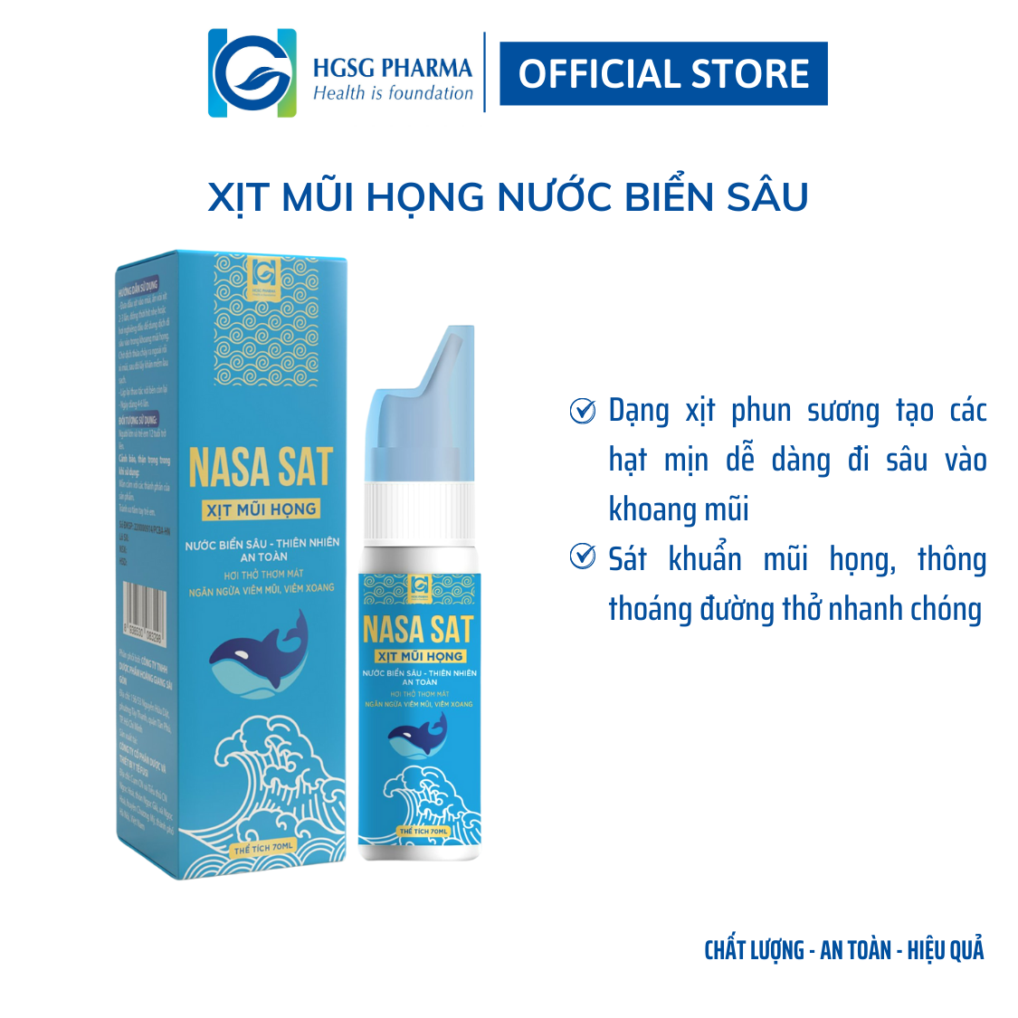 Xịt mũi họng NASA SAT (Chai 70ml)