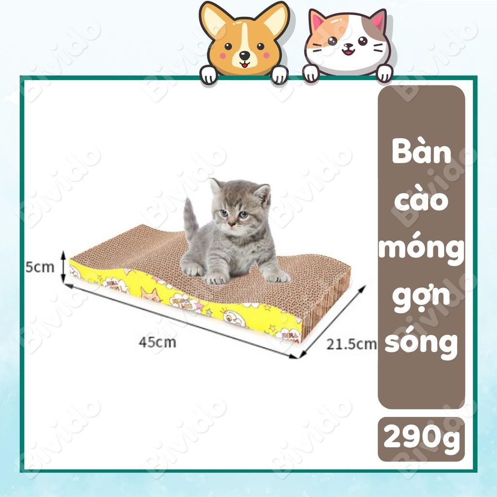 Bàn cào móng cho mèo gợn sóng đế bằng 45*23.5*4 cm (chữ nhật) - Bivido Pet Shop