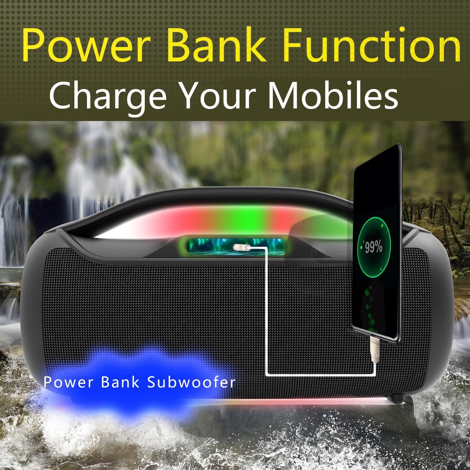 Loa Bluetooth di động SODLK công suất 120W âm lượng lớn loa siêu trầm chống nước ngoài trời âm thanh nổi vòm TWS 10400mAh caixa de som Màu sắc: TX3