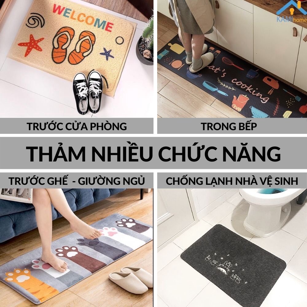 Bộ thảm bếp nỉ nhung lì cao cấp TB35 chống trượt, in 3D phong cách Hàn Quốc cho phòng bếp hiện đại- màu ngẫu nhiên