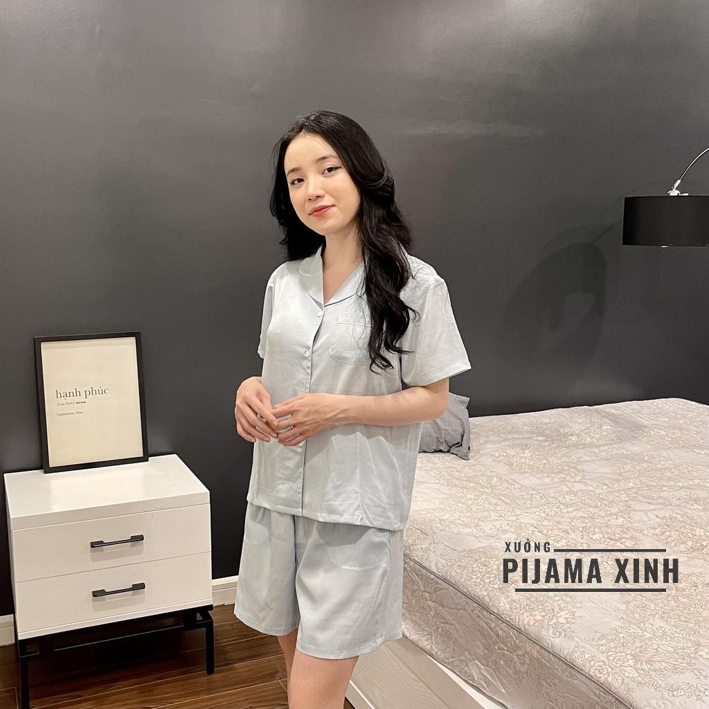 BỘ ĐÙI PIJAMA - Đồ Mặc Nhà Màu Xanh Nhạt Chất Cao Cấp