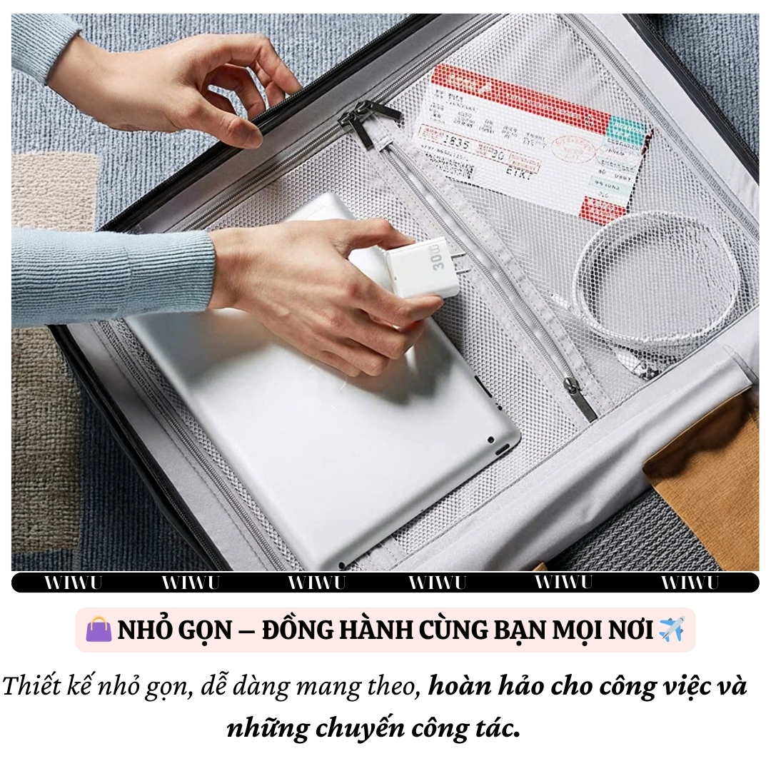 Adapter cóc củ sạc nhanh 30W PD USB C PPS chống cháy hiệu WIWU GAN ESSEN Fast Charger Wi-G002 cho iPhone iPad Oppo Samsung - Hàng nhập khẩu