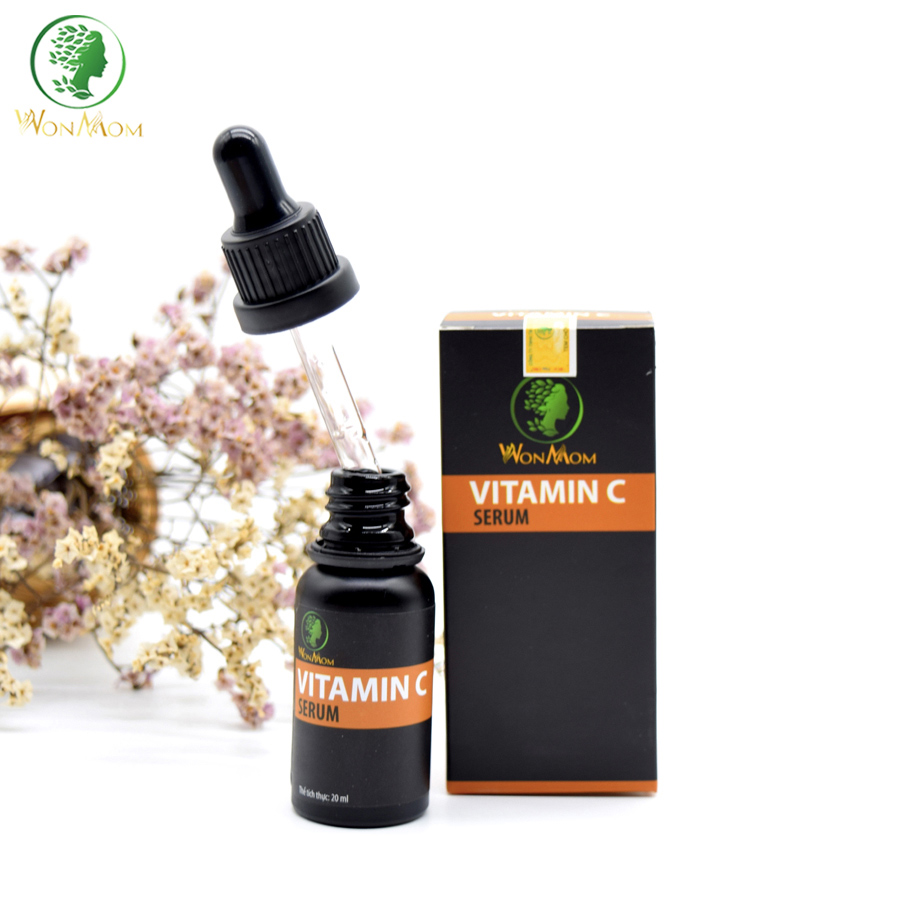 Bộ Dưỡng Trắng Hồng, Mịn Màng Da Mặt Dành Cho Mọi Loại Da Wonmom (1 Serum Vitamin C + 1 Kem Nghệ Tươi)