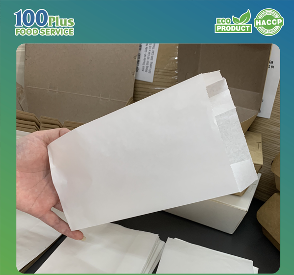 100 Túi Giấy Trắng Đựng Bánh Mì Satchel