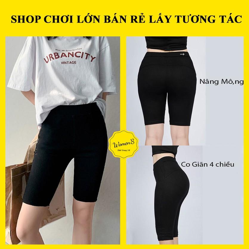 Quần legging ngắn chất cotton co dãn 4 chiều