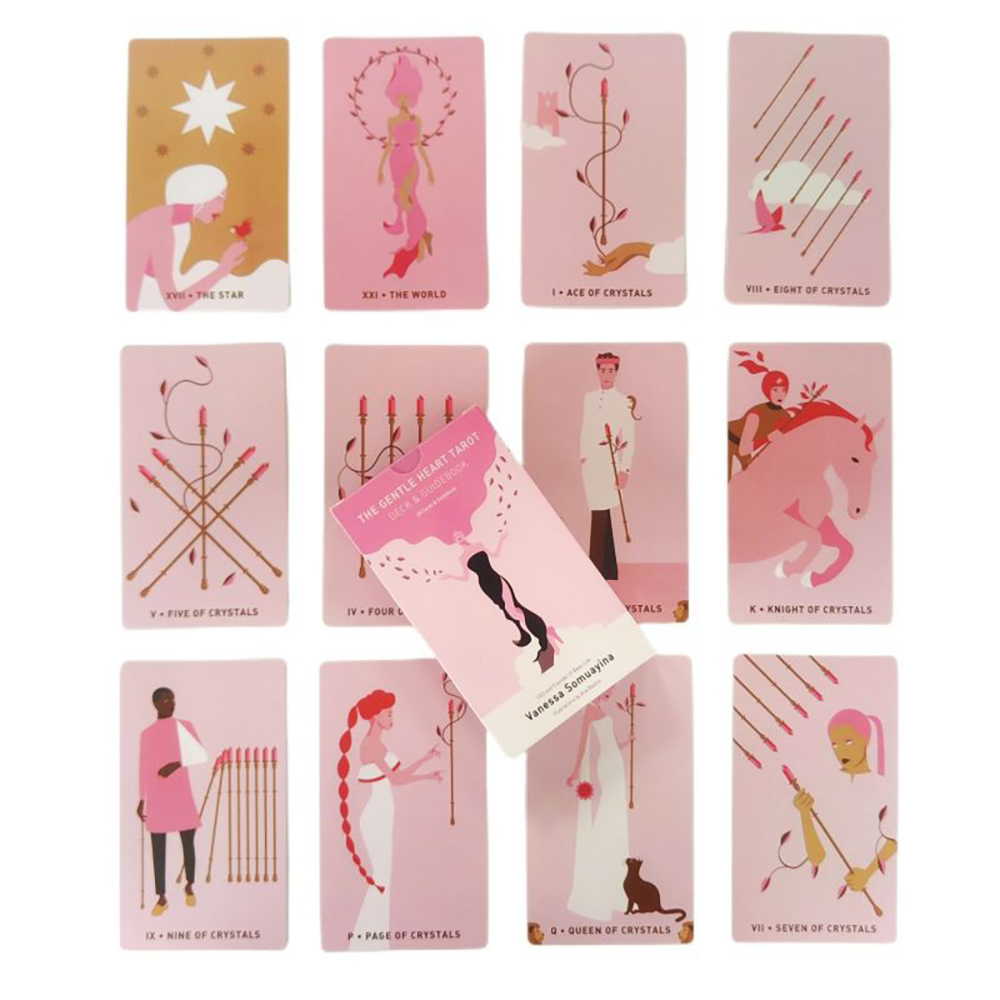 Bộ bài Gentle Heart Tarot 78 lá bài 7x12 Cm tặng đá thanh tẩy