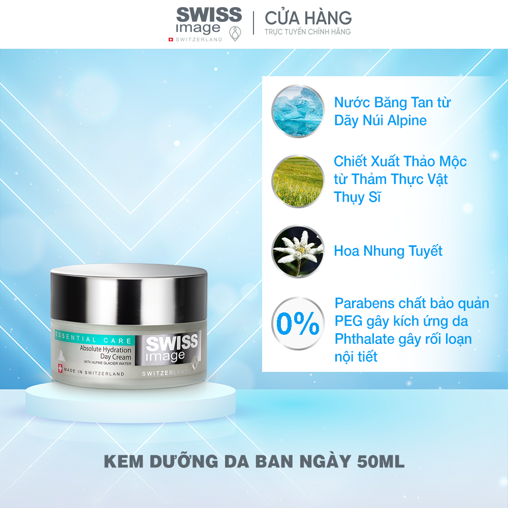 Kem dưỡng ẩm bảo vệ da ban ngày dành cho mọi loại da Swiss Image Absolute Hydration Day Cream 50ml