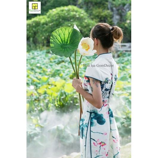 Set 11 bông hoa sen hoa lụa hoa sen giả