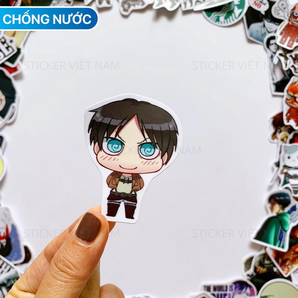 Sticker in hình ATTACK on TITAN - Dán Trang Trí - Chất Liệu PVC Cán Màng Chất Lượng Cao Chống Nước, Chống Nắng, Không Bong Tróc Phai Màu - Kích thước 4-8cm