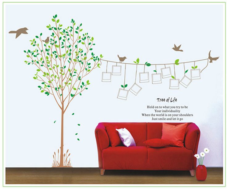 Decal dán tường Cây xanh khung ảnh số 11 trang trí nhà cửa đẹp, sáng tạo